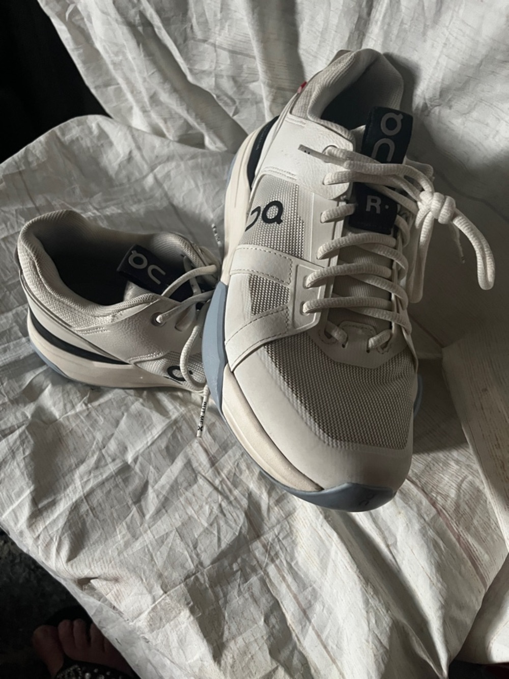 On Running White and Navy Men's Athletic Sneakers